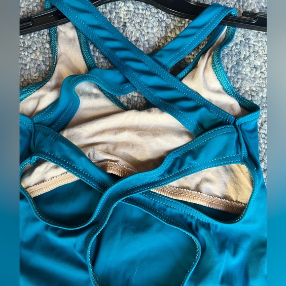 Medium, Blue, Leotard, crossing straps in the back, worn a few times, ballet - Picture 2 of 3